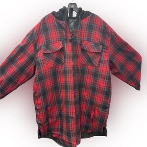 Men’s Quilted Flannel Hooded Jacket